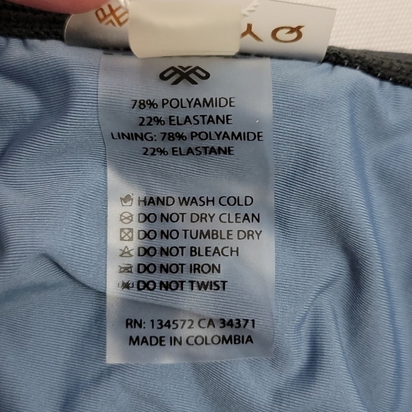 PilyQ Geo Basic Colorblock Teeny Bikini Bottom Sky Blue L - Picture 6 of 8